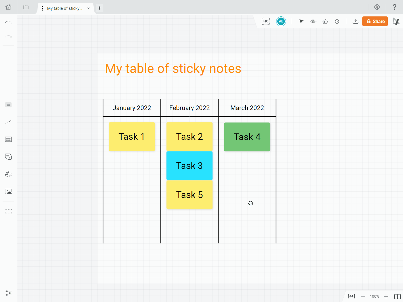 Draft.io - How to add sticky-notes and move them around