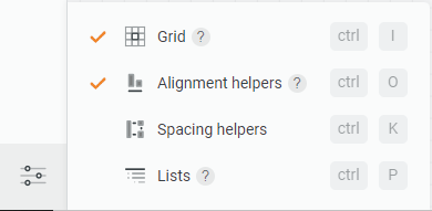 Draft.io - Settings menu