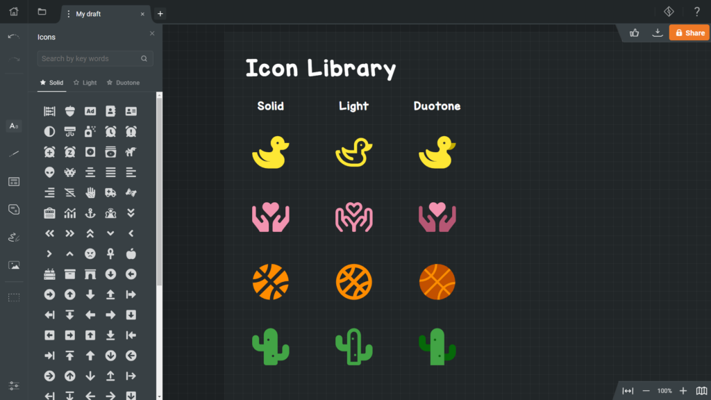 Draft.io - Icon library