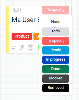 Draft.io - Centre d'aide - Liste des statuts