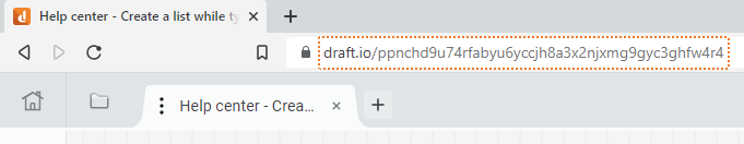Draft.io - Help center - Draft's URL