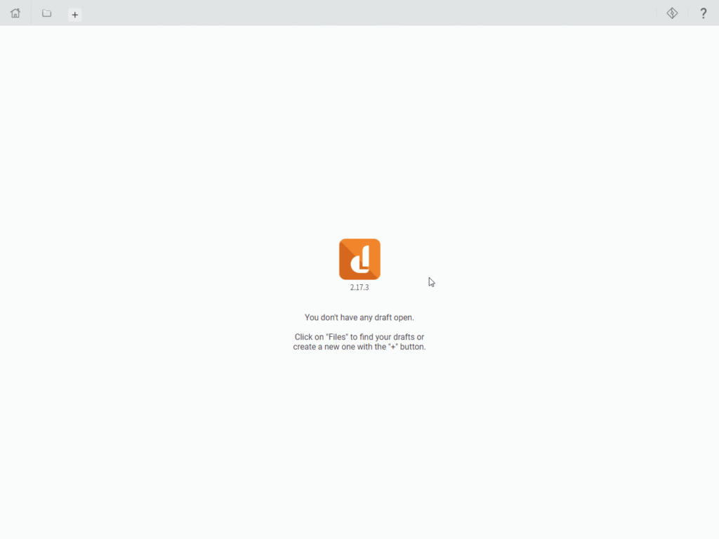 Draft.io - Help center - Open a draft from the file explorer
